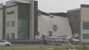 Quantex building in Baytown County suffered damage due to storms