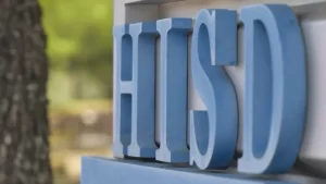 photograph spells HISD, Houston's Independent School District.