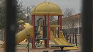 photograph of a playground in a public school in Texas