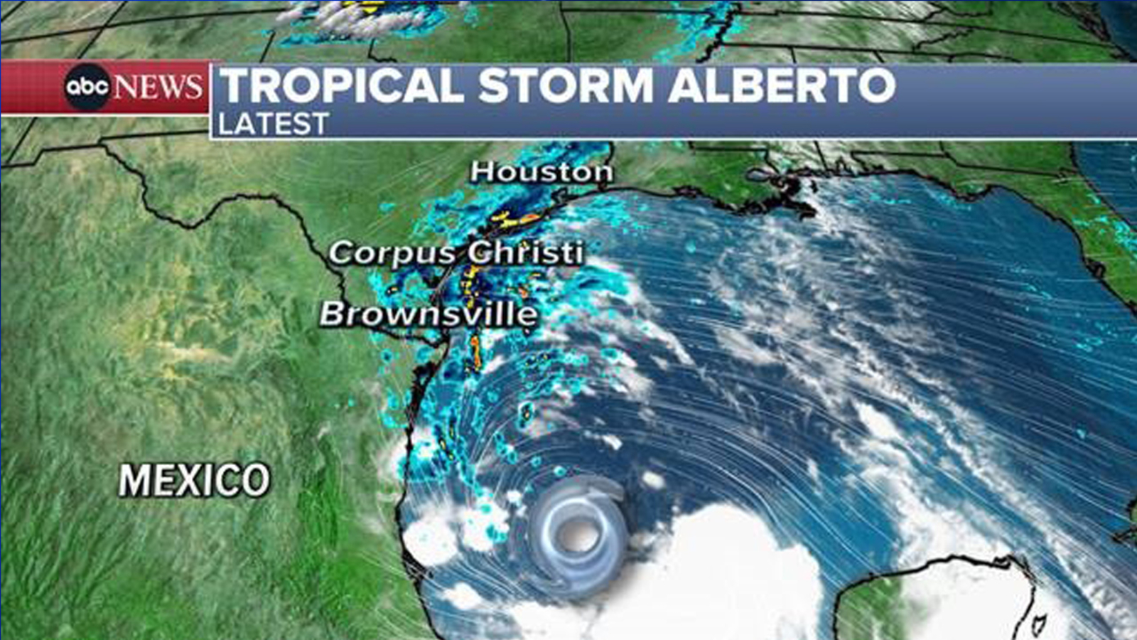 Tropical Storm Alberto in the Gulf of Mexico first named storm