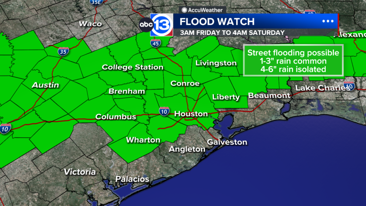 ABC13 Weather Watch: Widespread storms could bring street flooding, severe weather