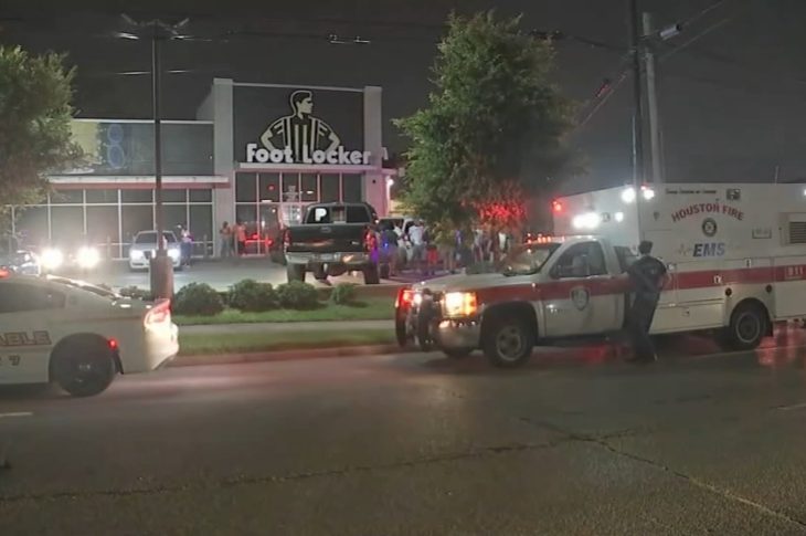 Image of emergency vehicles in front of store