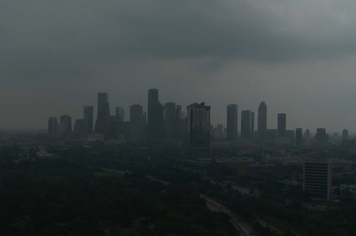 photograph of storm over houston.