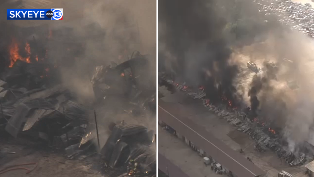 4 injured after large fire at N. Houston flea market sends thick, black ...