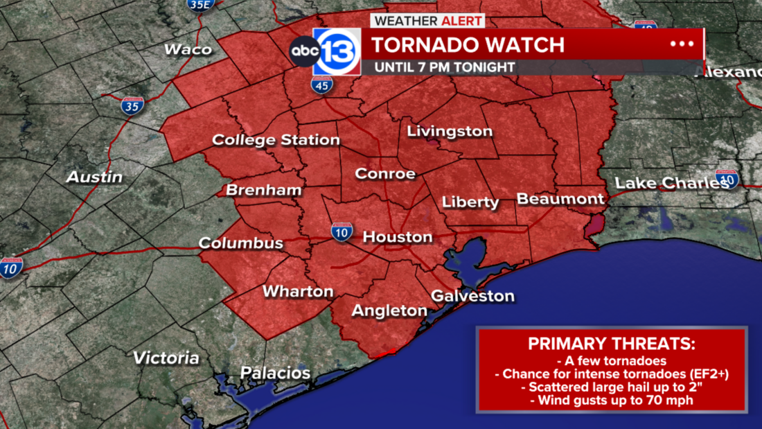 Tornado Watch issued for majority of SE Texas » ¡Que Onda Magazine!